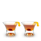 Lot de 2 verres à cocktail sans pied en cristal lourd Raye