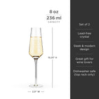Flûtes à champagne Raye Angled Crystal, lot de 2