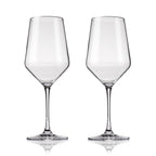 Lot de 2 verres à pied en cristal biseautés Raye